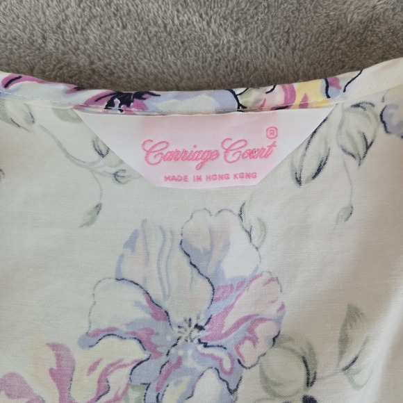 Vintage Carriage Court House Dress White Floral Lace Trim Pocket Cottage Grandma - Picture 9 of 11